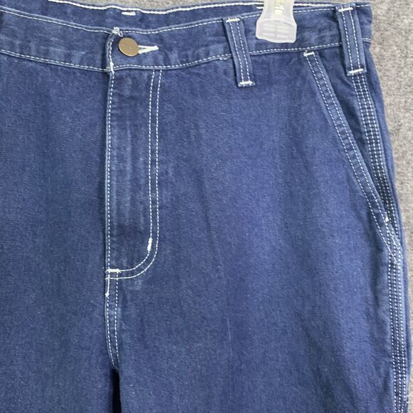 Carhartt Jeans Men 34x30 Dark Wash Carpenter Cotton Dungaree Fit Denim Workwear - Picture 5 of 12